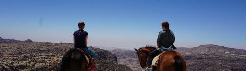 two students on horses in Amman for  in Jordan 