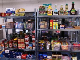 Shelves Stocked with Food in 's Lula Bell's Resource Center 