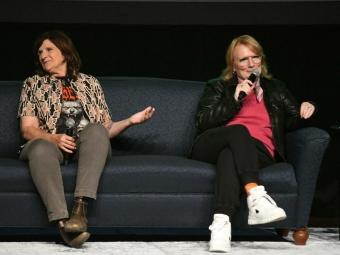 Amy Ray and Emily Saliers at Indigo Girls documentary shown at  College 2024